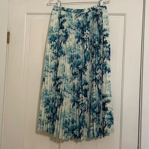 New Mestiza Daniella Pleated Twill Midi Skirt size 6 - Picture 7 of 11